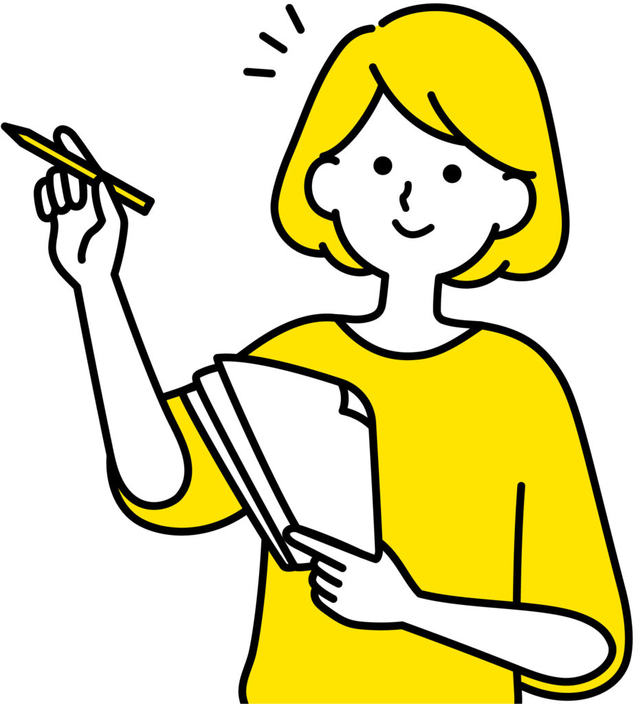 ドライマウスの症状をセルフチェックする女性のイラスト