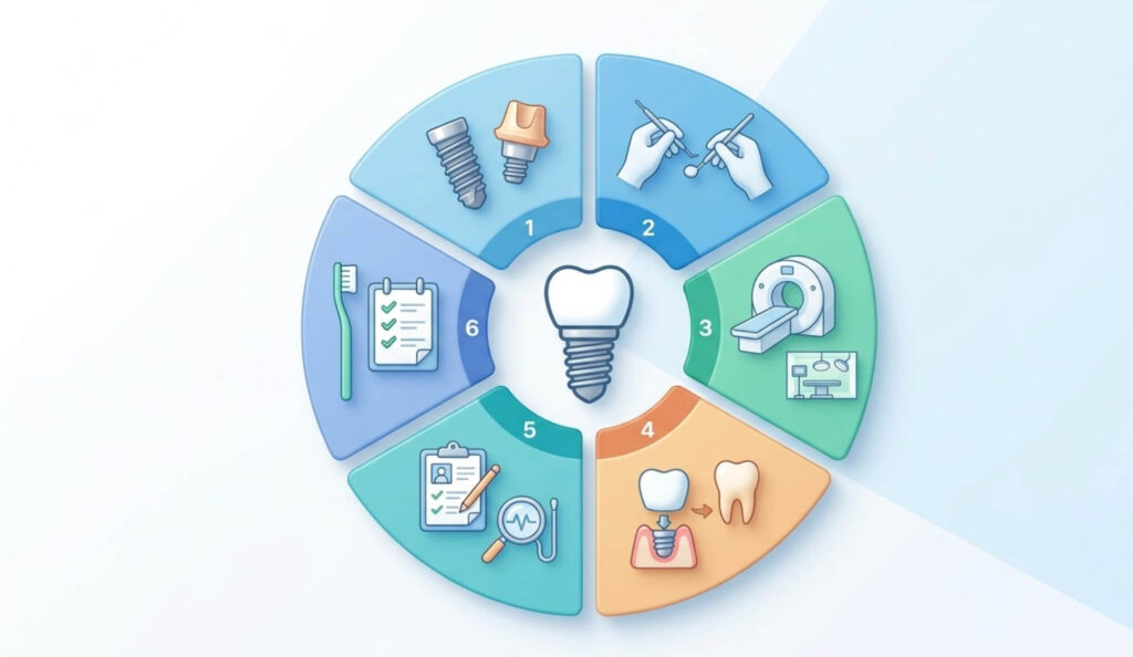 インプラント費用の内訳を表現したイラスト