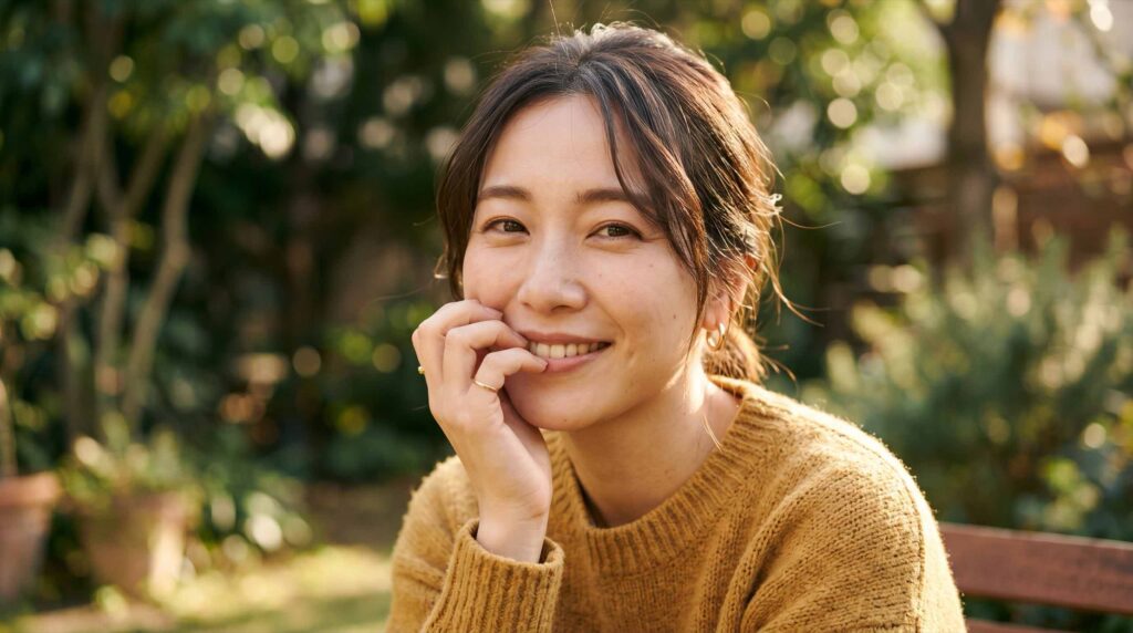 歯ぐきの健康を意識する女性の様子