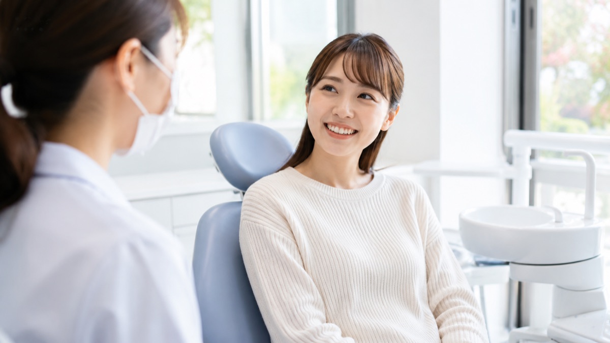不安を相談し落ち着いた表情の女性の様子