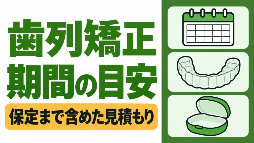 歯列矯正の期間の目安を、保定まで含めて整理した記事のサムネイル